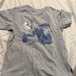 Eddie Bauer Kids Gray T-Shirt with Dog and Butterfly Print